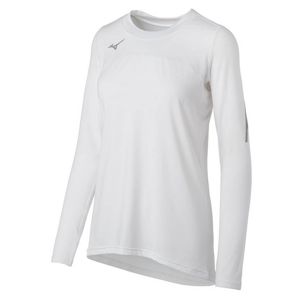 Mizuno Techno VII Long Sleeve Női Mezek Fehér JFL547802